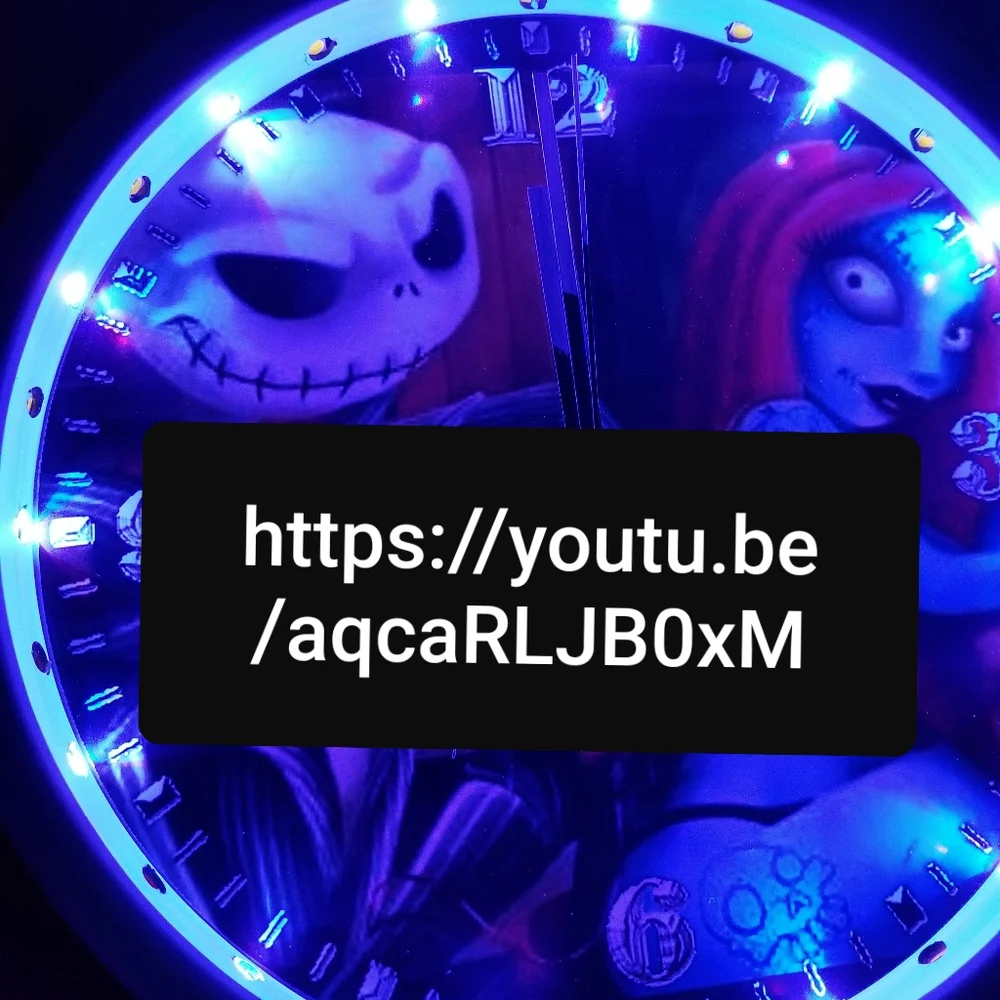 Jack n jill tattoo led lights clock